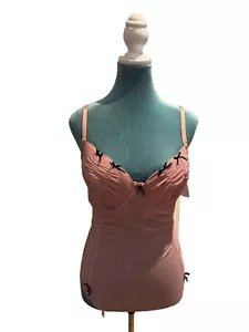 Donna Loren Pink Bustier Corset Size 36 C Garter Belt New - Picture 1 of 4