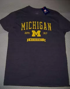 CHAMPION Michigan Wolverines Short sleeve t shirt Men's Large New Blue soft - Picture 1 of 2