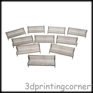 5x 3D printed MESH METAL PLATFORM BENCH 1:43,O Model Railway Scenery Diorama - Picture 1 of 8