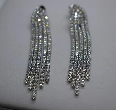 ORECCHINI TENNIS ARGENTO RODIATO 5 FILI DONNA RODIATI MM 2 cm 5,8 EXPLOIT - Immagine 1 di 4