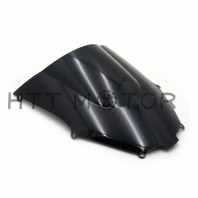 Smoke Double Bubble Windscreen Windshield for 2000-2005 Kawasaki Ninja ZX9R Blac — 第 1/4 张图片