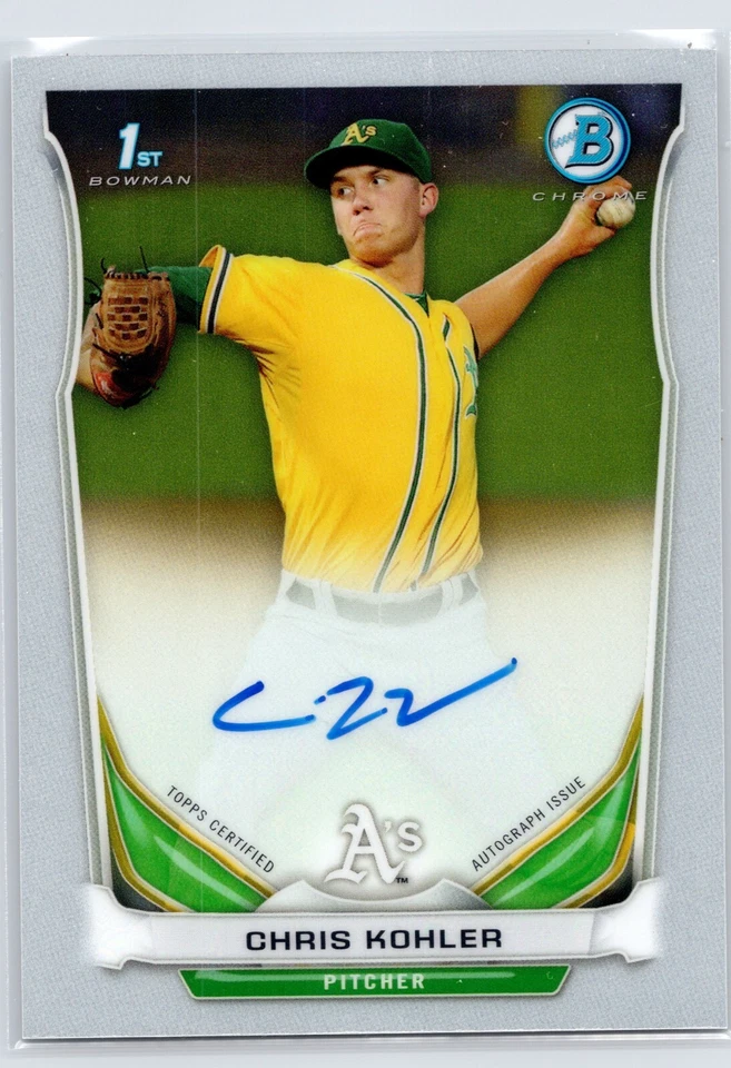 CHRIS KOHLER 2014 BOWMAN CHROME PROSPECT ROOKIE AUTO AUTOGRAPH CARD #BCAP-CK - Image 1 of 1