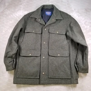 VTG Pendleton Mackinaw Hunting Style Wool Cruiser Jacket USA Sz Md FLAW LOOK - Picture 1 of 13