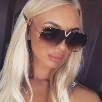 Gafas de sol de gran tamaño con marco de metal marca para mujer sombras espejo gafas de sol Foto 1 de 4