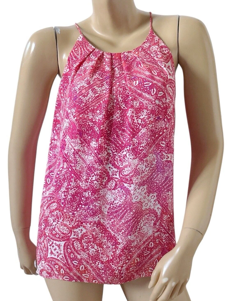 VIOLET & CLAIRE Womens Size Medium Sleeveless Boho Print Pleated Tank Top Shirt - Image 1 of 4