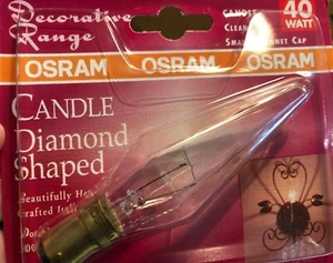 OSRAM DECORATIVE RANGE DIAMOND SHAPED Kerzenlampe Lampe B15d  240V 40W  - Bild 1 von 1