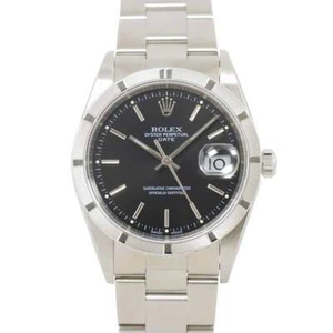 ROLEX Oyster Perpetual Date 15210 Serial Y Automatic Black Dial 90272611 - Picture 1 of 7