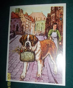 Wonderful Vintage Saint Bernard 3.25"x4.5" Print - Picture 1 of 2