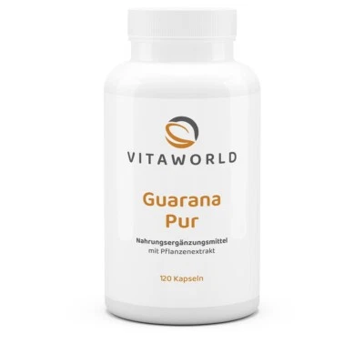 Guarana pur 1500mg 120 Capsules Vita World Pharmacie en Allemagne, Caféine