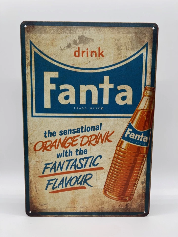 BLACKBEARD WAREHOUSE Blechschild Fanta 20x30cm Nostalgie Retro Reklame Vintage Deko Geschenk Limonade