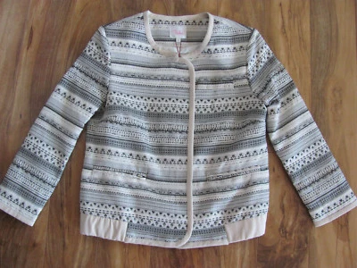 Parker 粗花呢拉链前夹克-拉链口袋-3/4 袖-小号-全新带标签396 美元 — 第 1/4 张图片