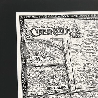 Map of Colorado Ski Areas & Resorts [with mount] - Fine Art by Manuscript Maps - Image 1 of 4