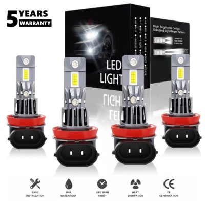 Kit de 4 bombillas de faros LED 6000k para Nissan X-Trail 2015-2019 haz alto y bajo Foto 1 de 4