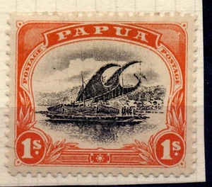 Papua 1907 sg 54 1/- orange-red and black. with constant plate flaw extra rudder - Picture 1 of 1