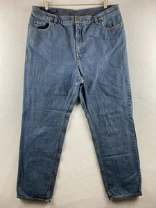 Lands' End gefütterte Jeans Damen 18 blau gerade Hose Original Fit dunkle Waschung Mom - Bild 1 von 12