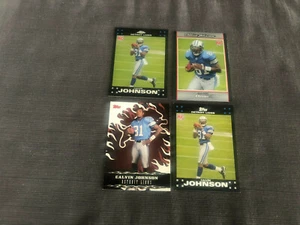 2007 CALVIN JOHNSON ROOKIE 4 CARD LOT TOPPS CHROME/BOWMAN CHROME/TOPPS - Picture 1 of 2