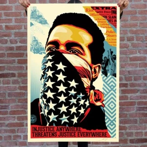 SIGNED! Shepard Fairey American Rage Original Art Print Poster Obey Giant 24x36 - Picture 1 of 2