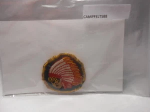BOY SCOUTS FELT CAMP PATCH WITH INDIAN CAFT88 - Picture 1 of 1