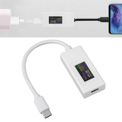 (White)USB C Tester Color Screen Bidirectional Testing USB Current Voltage - Image 1 of 4