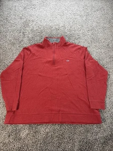 Vineyard Vines Sweater Mens 4XB Red 1/4 Zip Saltwater Performance Pullover - Picture 1 of 5