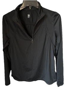 Tail Damen Pullover Medium schwarz Langarm 1/4 Reißverschluss leicht Golf Oberteil - Bild 1 von 9