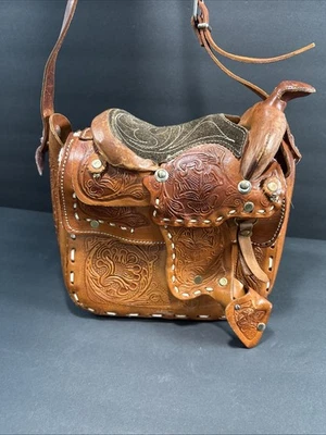 Cartera Alforja Caballo Cuero Tocada a Mano De Colección Hecha en el Oeste en México Foto 1 de 4