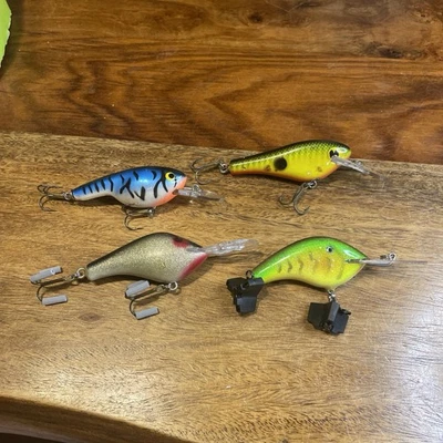 *4* Vintage Wood Crankbait Fishing Lures. Flatside. Poes. Ken Craft. Tennessee  - Image 1 of 4