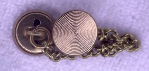 VINTAGE KLEID KETTE CLIP PULLOVER METALLKNÖPFE MESSING - Bild 1 von 3