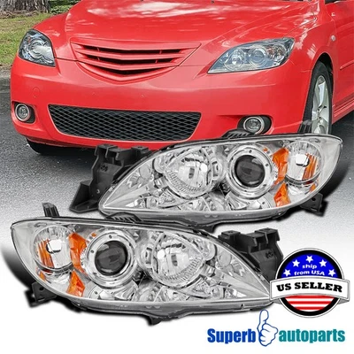 For 2004-2009 Mazda 3 Sedan Projector Headlights Replacement Left+Right Foto 1 de 4