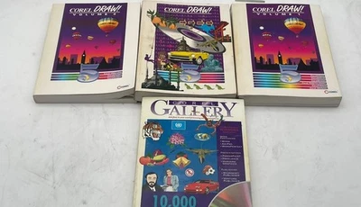 Corel DRAW 5.0 Software 3 Volume Set Suite with Corel GALLERY Art Books Lot of 4 - Image 1 of 3
