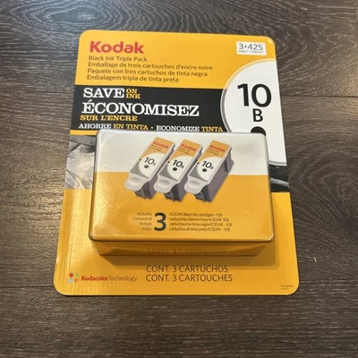 Cartucho de tinta negro Kodak 10B paquete de 3 (2012, nuevo) precintado Foto 1 de 3