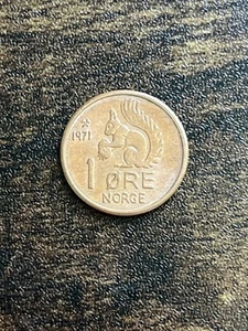 1971 Norway 1 One Ore Actual Coin TB3296* - Picture 1 of 2