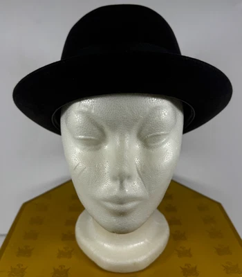 VTG 60s Knox New York Mens Black Fedora Hat 7 1/4" Madison Avenue w Original Box - Image 1 of 4