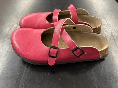 Birkenstock Dorian Mary Jane Two Strap Slides Size 41 Pink Leather Women’s - Image 1 of 4