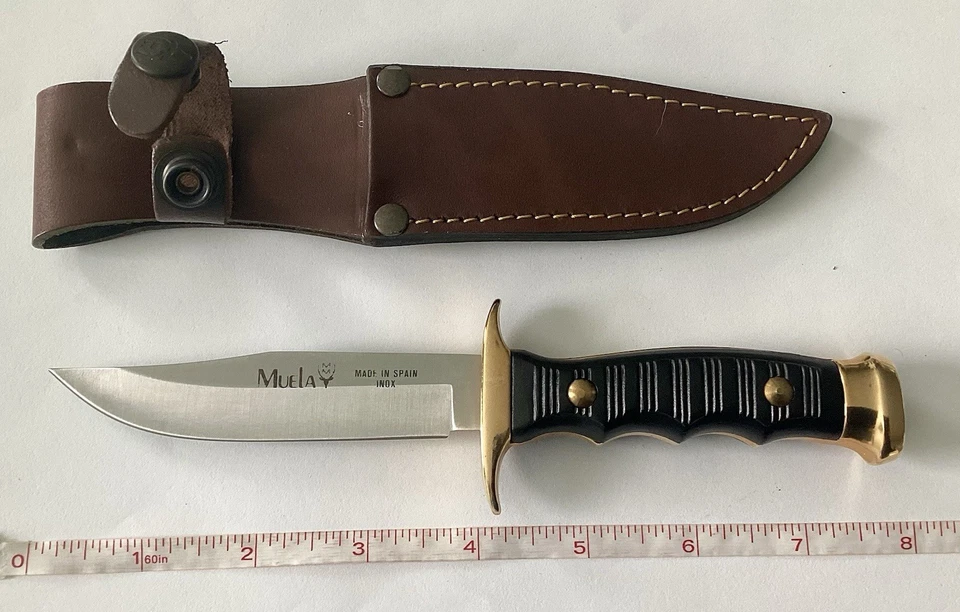 Cuchillo Bowie Muela Inox España Modelo 7100 con Funda Cuero Marrón Descatalogado Nuevo de Lote Antiguo Foto 1 de 3