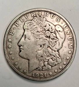 1921 MORGAN DOLLAR 90% SILVER VF XF - Picture 1 of 6