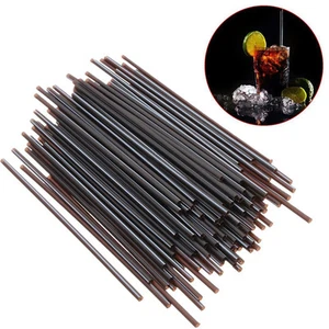 100X Black Plastic Mini Cocktail Straws For Celebration Drinks Party Suppli~_e - Picture 1 of 4