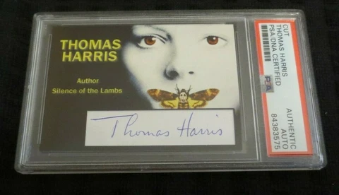 Thomas Harris signed autographed psa slabbed custom cut card Silence of Lambs Cover