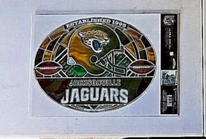 New NFL Jacksonville Jaguars Football Team Stained Glass Ultra Decal 11" X 17" - Picture 1 of 4