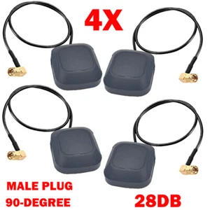 4x GPS Active Antenna 90-Degree SMA Male Plug 28dB With Magnetic Mount 0.5M - Picture 1 of 13