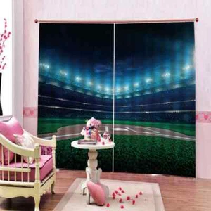 Stadium Lights At Night Printing 3D Blockout Curtains Fabric Window Home Decor - Bild 1 von 12