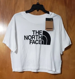 The North Face 1/2 dome Cropped over sized tee shirt, White  Size Medium  - Picture 1 of 5
