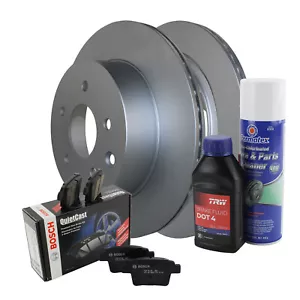 Rear Brake Kit 292mm Rotors & Bosch QuietCast Ceramic Pads For Nissan Leaf Rogue - Picture 1 of 8