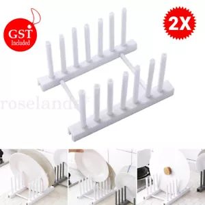 2 Setx Lid Rack Stand Plates Kitchen Pot Storage Rest Shelf Organizer Pan Holder - Picture 1 of 8