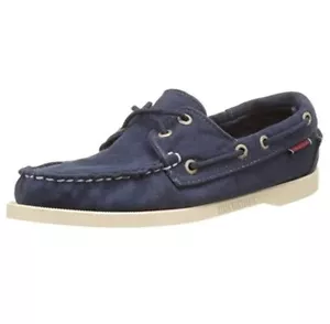 Scarpe stringate Sebago Docksides donna Deck B500202 blu navy tela barca casual NUOVE - Foto 1 di 4