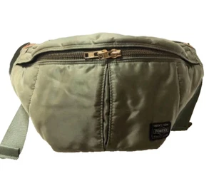 Yoshida PORTER Tanker Waist Bag L Sage GREEN Khaki Body Bag Waist Pouch Japan - Picture 1 of 11