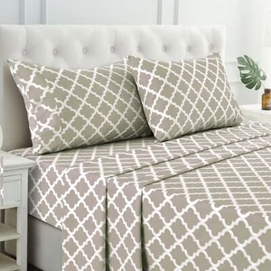 Lux Decor Full Size Bed Sheets Set 4-Pc Breathable Hotel Sheets Microfiber Sh... - Picture 1 of 8