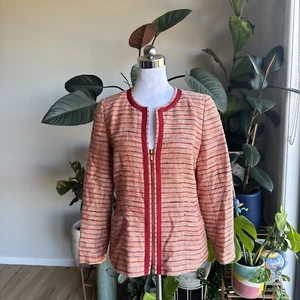 Lafayette 148 Jacket Woven Tweed Style Size 4 Fits Au 10/12 Multicolour Pockets - Picture 1 of 18