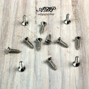 12 Viti Cromate Formato FENDER 3 x 12mm per Pickguard E Candele - Picture 1 of 1