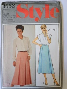 Genuine 1980s Style 4332 skirt sewing pattern sizes 12-16 waist 26-30 uncut - Picture 1 of 2